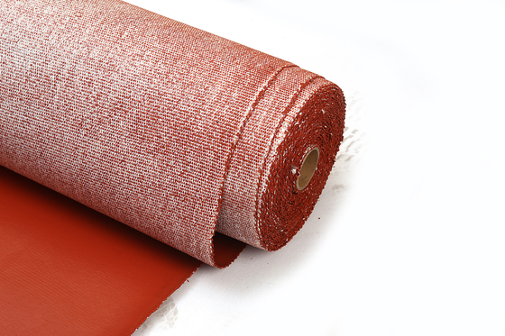 3.0mm Tekstüre Yanmaz Fiberglas Kumaş Kırmızı Silikon Kaplama