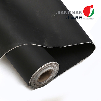2 Taraflı Siyah Silikon Kaplamalı SS Tel İle Güçlendirilmiş 666 C SS Dokuma Fiberglas Kumaş