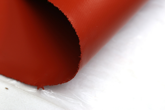 Genleşme Derzi Yanmaz Kumaş Rulosu İçin Kırmızı Silikon Kaplı Fiberglas Kumaş
